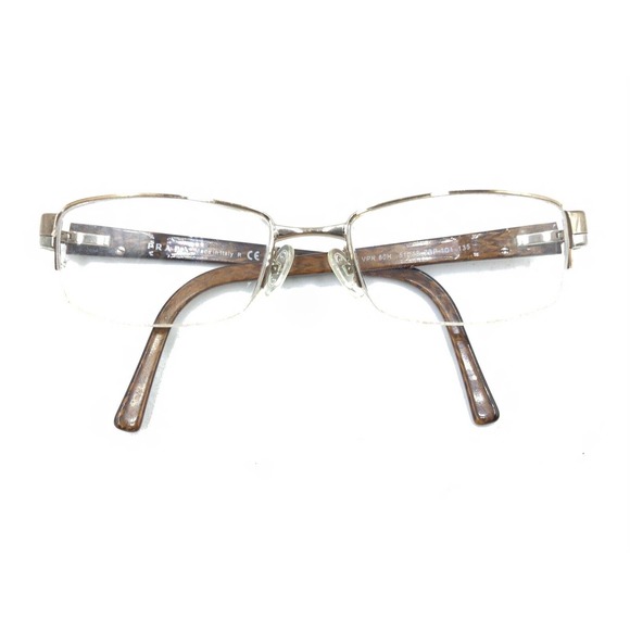 Prada VPR 60H 7BP-1O1 Brown Bronze Half Rim Eyeglasses Frames 51-18 135 Italy - Picture 12 of 12